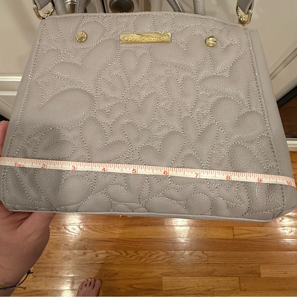 Betsey Johnson Gray Quilted Satchel with Detachable Strap - Picture 13 of 14